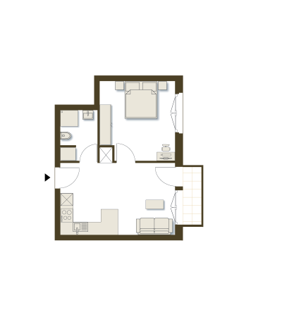 12| type loft, orientation Est - niv Rez 