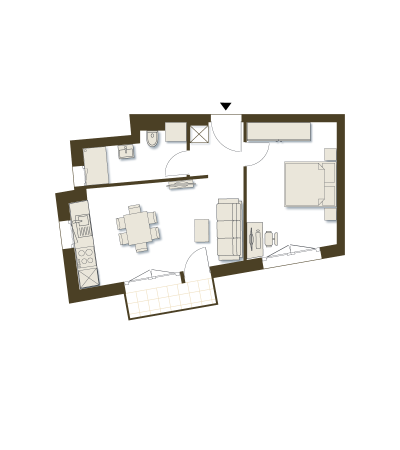 13| type loft, orientation Sud - niv Rez 